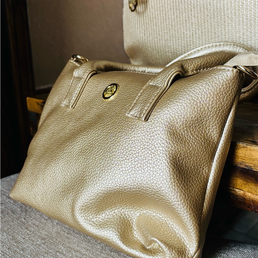 Bella Rose Closet Elegant Gold Satchel 3 Piece - Picture 13 of 16